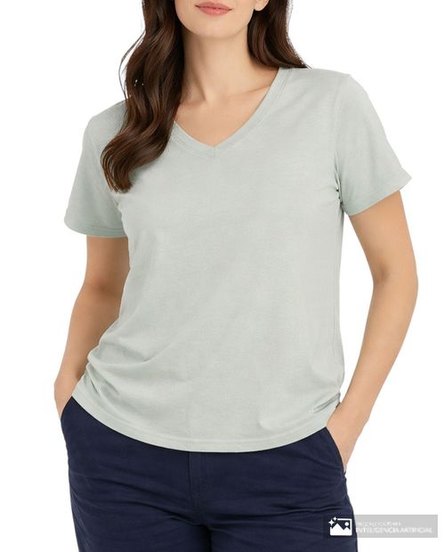 Camiseta Nicolle verde manga corta para mujer