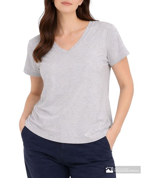 Camiseta Nicolle gris manga corta para mujer