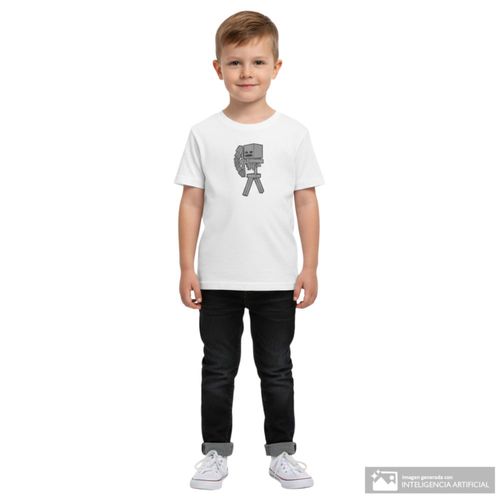 Camiseta blanca estampada para niño