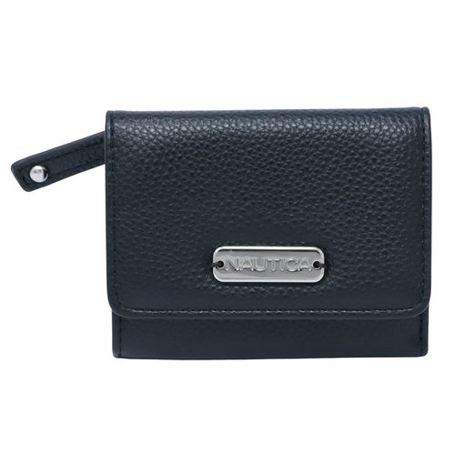 Billetera flap Nautica color negro para mujer