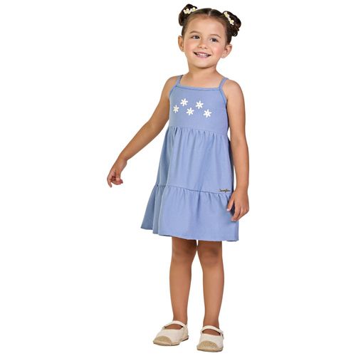 Vestido azul estampado para niña