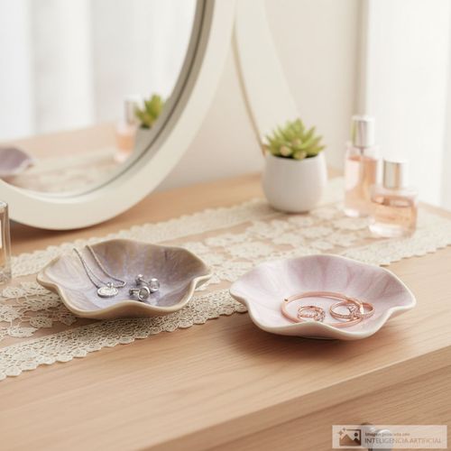 Joyero surtido de bandeja en forma de flor 2.5x10 cm