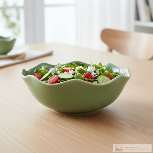 Pieza de cerámica para servir con diseño de lechuga 20 cm