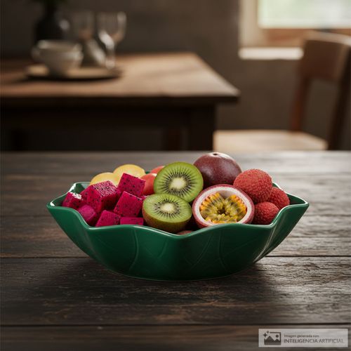 Pieza de cerámica para servir con diseño de lechuga 30 cm