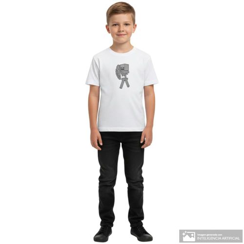 Camiseta blanca estampada para niño