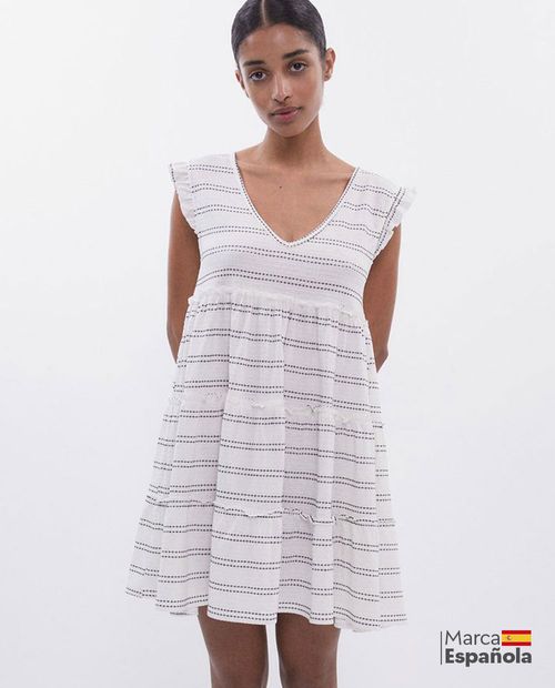 Salida de baño Sfera estilo vestido rayado para mujer