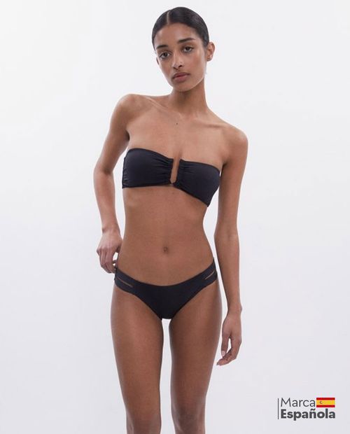 Bikini Sfera negro de cintura media para mujer
