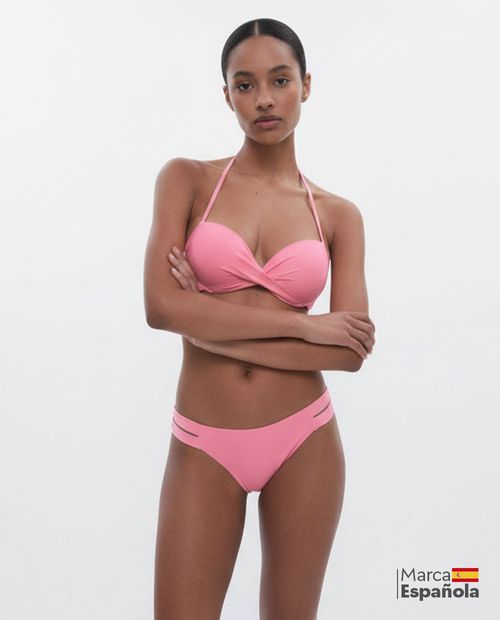 Bikini Sfera rosado de cintura corta para mujer