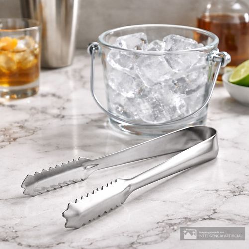 Pinza de acero inoxidable para hielo 14.5 cm