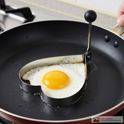 Molde de acero inoxidable para huevo estilo corazón 10.5 cm