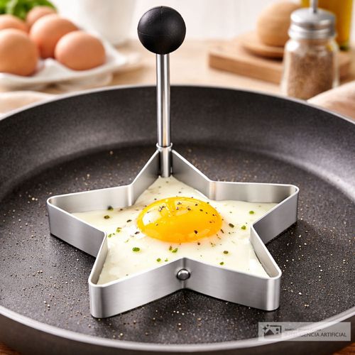 Molde de acero inoxidable para huevo estilo estrella 10.5 cm