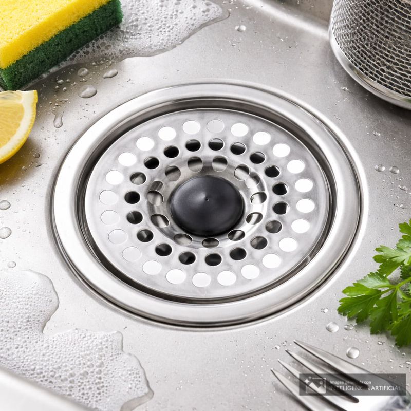 Colador Desagüe Fregadero Cocina 3 En 1 Acero Inoxidable - Tapón Emergente Universal