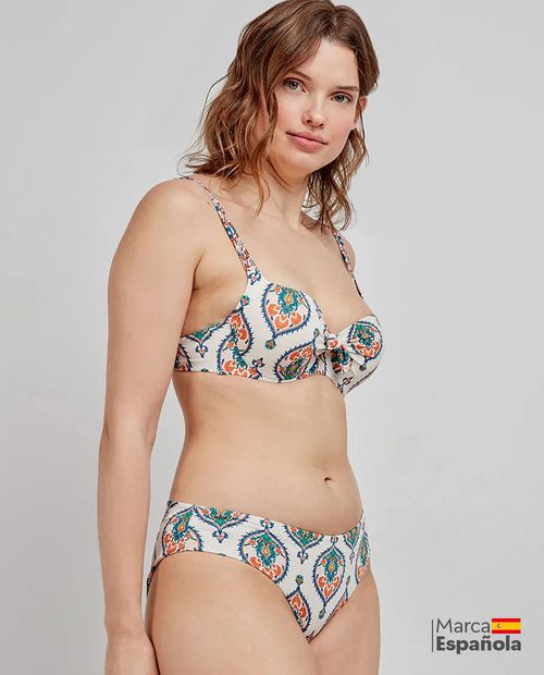 Bikini Gisela estampado de cintura corta para mujer