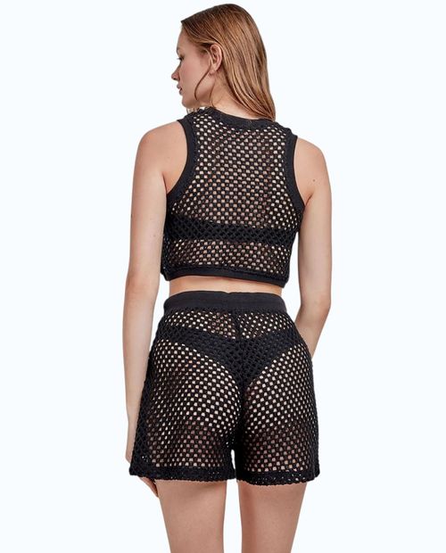 Salida de baño Gisela estilo top negro para mujer