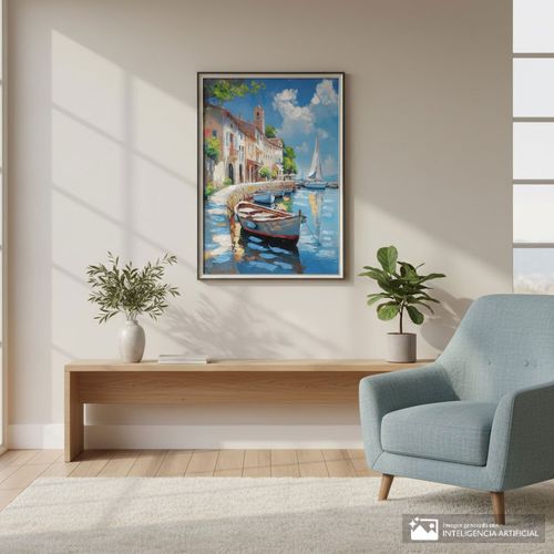 Cuadro decorativo paisaje mediterraneo 48.5x68 cm