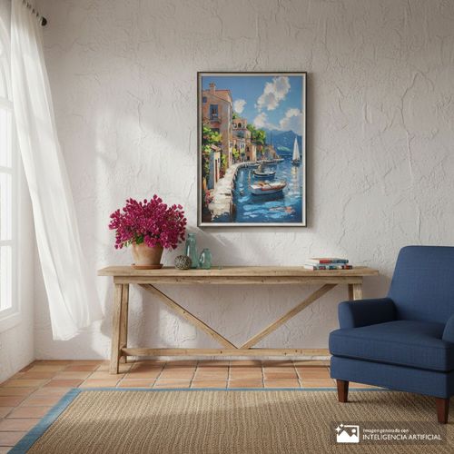 Cuadro decorativo paisaje mediterraneo 48.5x68 cm