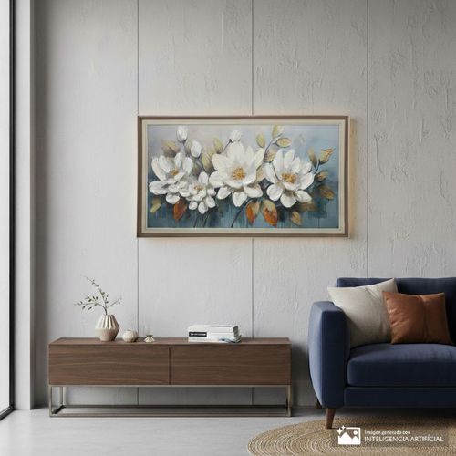 Cuadro decrorativo floral enmarcado 40x70 cm