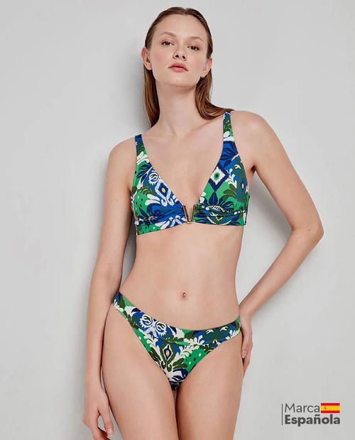 Bikini Gisela estampado de cintura corta para mujer