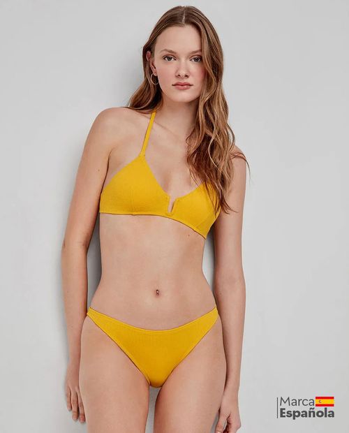 Bikini Gisela amarillo de cintura corta para mujer