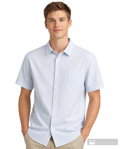 Camisa casual Orange celeste rayada para hombre