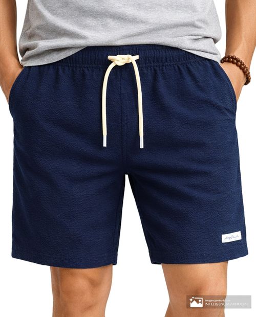 Short casual Orange azul navy con textura para hombre