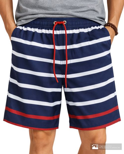 Calzoneta de baño Gents azul navy rayada para hombre