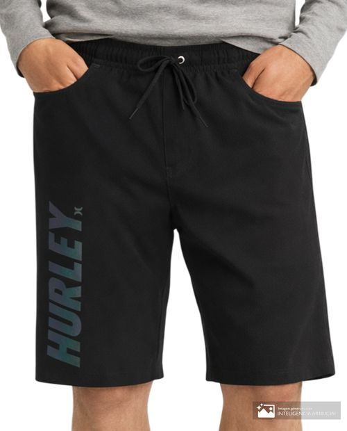 Calzoneta de baño Hurley negra con estampado para hombre