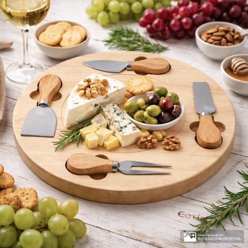 Tabla de madera para quesos 30x30 cm