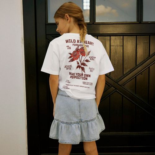 Blusa blanca estampada para niña