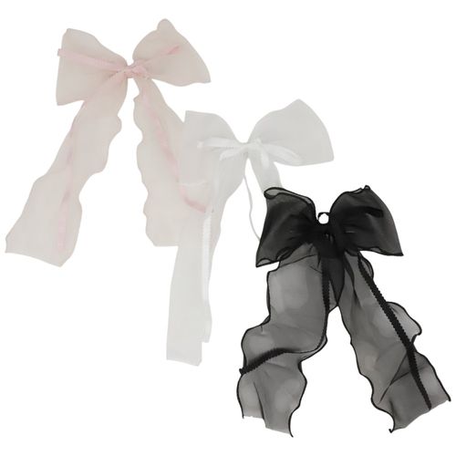 Set de 3 clips con chonga multicolor para niña