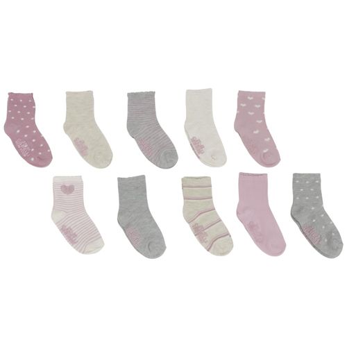 Set de 10 pares de calcetines multicolor estampados para niña