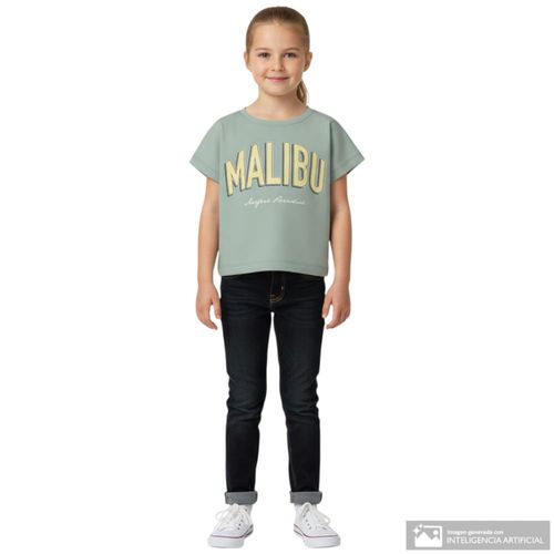 Blusa verde estampada para niña