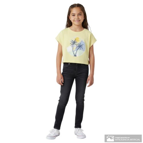 Blusa amarilla estampada para niña