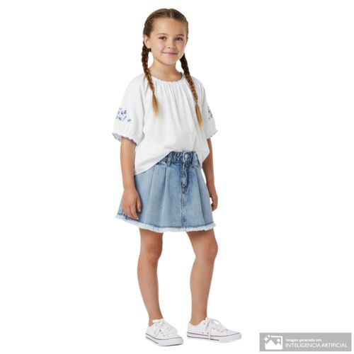Short azul denim para niña