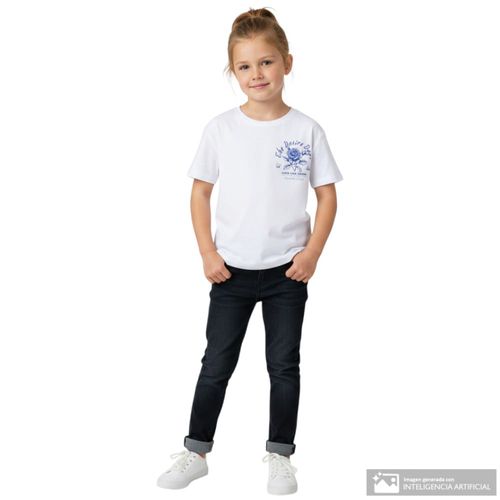 Blusa blanca estampada para niña