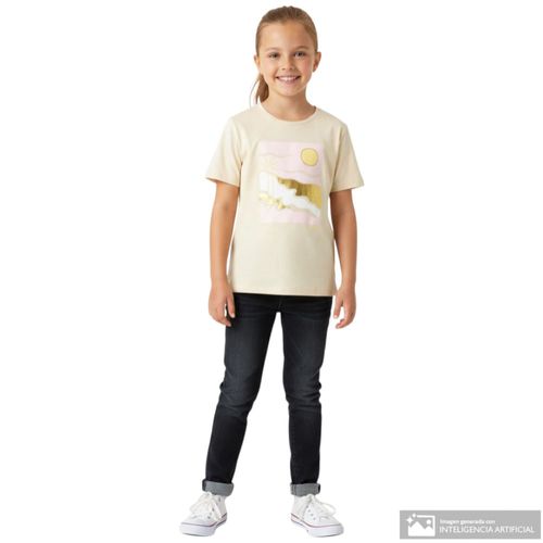 Blusa amarilla estampada para niña