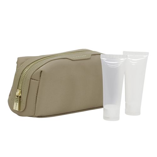 Cosmetiquera House Of Harlow color café para mujer