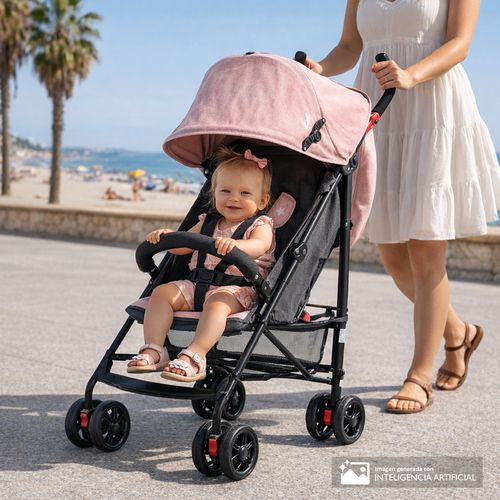 Coche sombrilla Premium Baby Viggo rosado para bebé