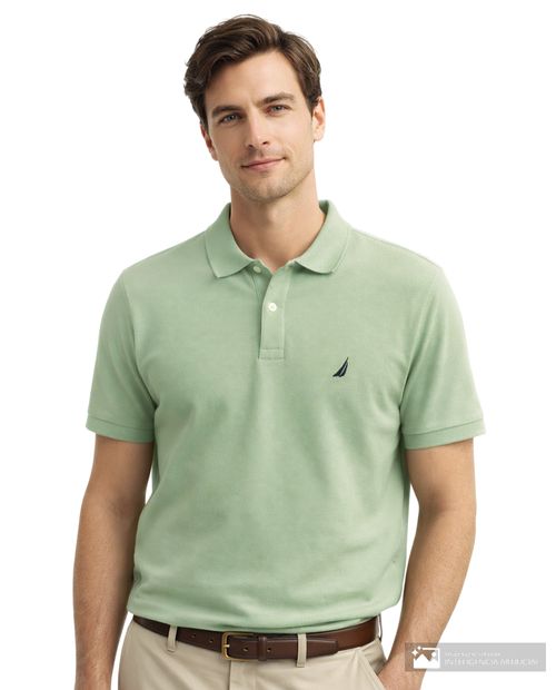 Camisa polo Nautica verde classic fit para hombre