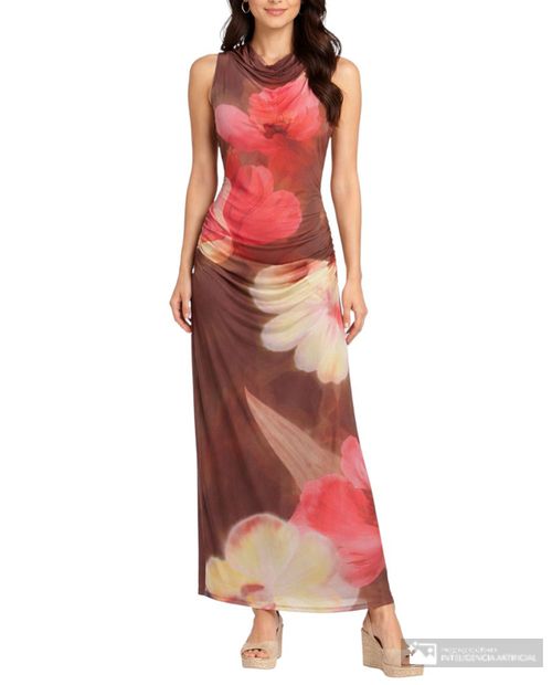 Vestido Madden Girl maxi estampado sin mangas para mujer