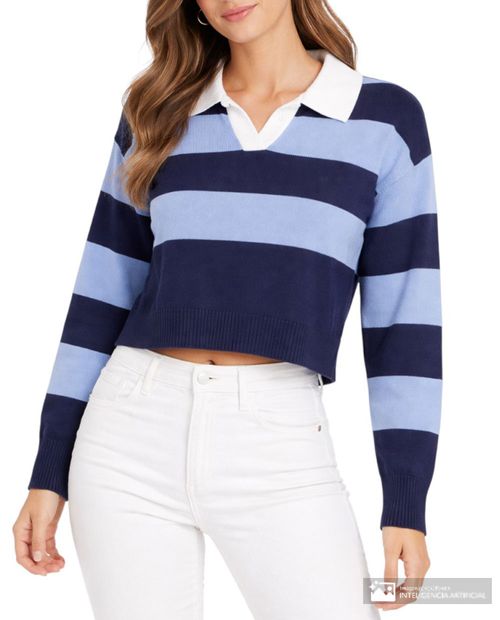 Suéter No Comment pull over rayado para mujer