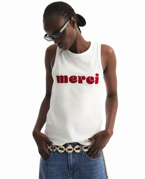 Camiseta Sfera estampada sin mangas para mujer