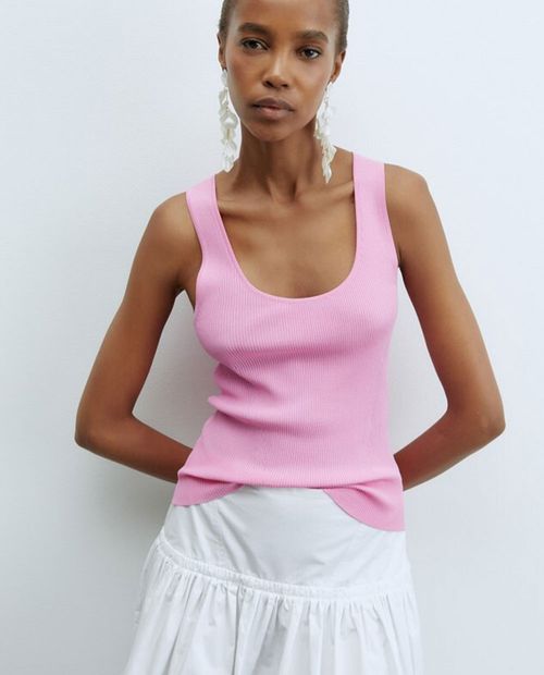 Camiseta Sfera rosada con tirantes para mujer