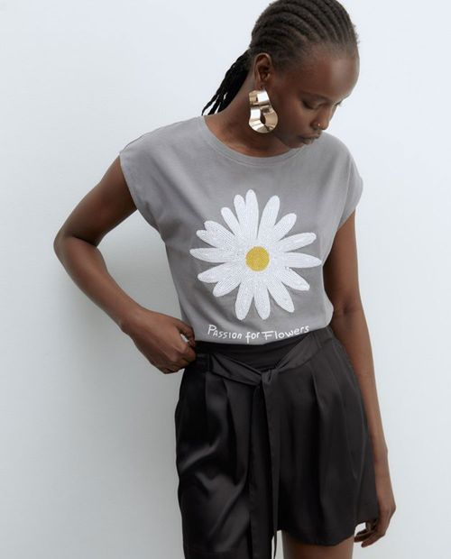 Camiseta Sfera estampada manga corta para mujer