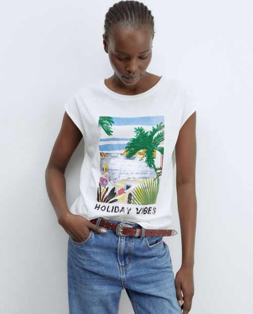 Camiseta Sfera estampada manga corta para mujer