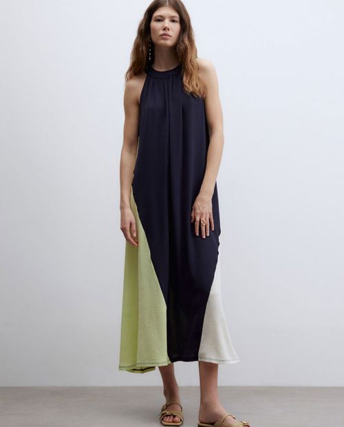 Vestido Sfera maxi color blocking sin mangas para mujer