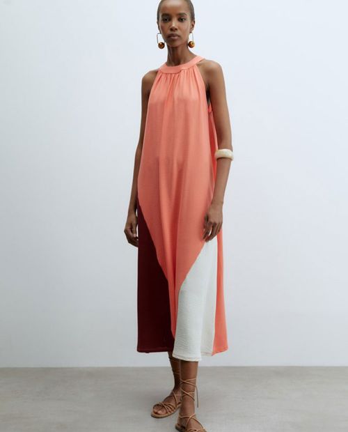 Vestido Sfera maxi color blocking sin mangas para mujer