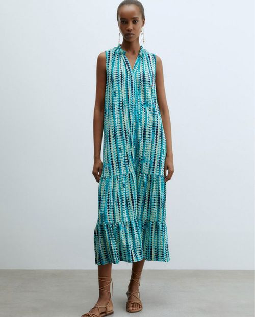 Vestido Sfera estampado sin mangas para mujer