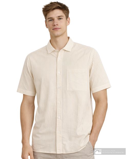 Camisa casual Orange boxy fit rayada para hombre