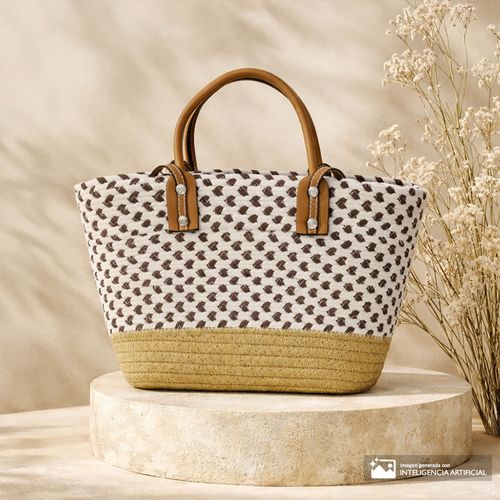 Cartera tote Sabrina bicolor para mujer